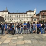 La green generation in Piazza Castello